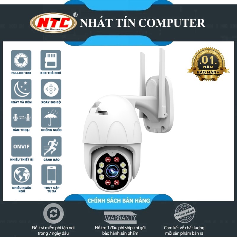 Camera IP Ngoài trời Yoosee PTZ 2 Râu FullHD 1080P 6 LED trợ sáng, 4 LED hồng ngoại, đàm thoại 2 chiều, hỗ trợ xoay 360 | BigBuy360 - bigbuy360.vn