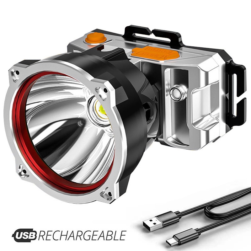 Đèn LED Đeo Đầu Siêu Sáng Chống Thấm Nước Kèm Sạc USB Tiện Dụng Chất Lượng Cao