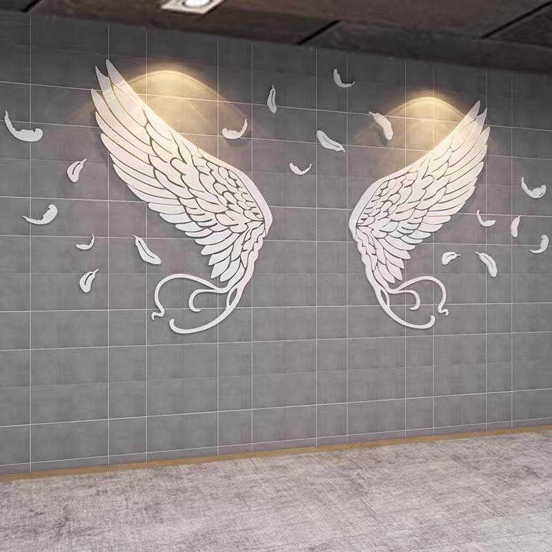 Tranh dán tường mica dán nổi cánh tiên mẫu mới trang trí phòng khách, phòng ngủ, nhà hàng, spa