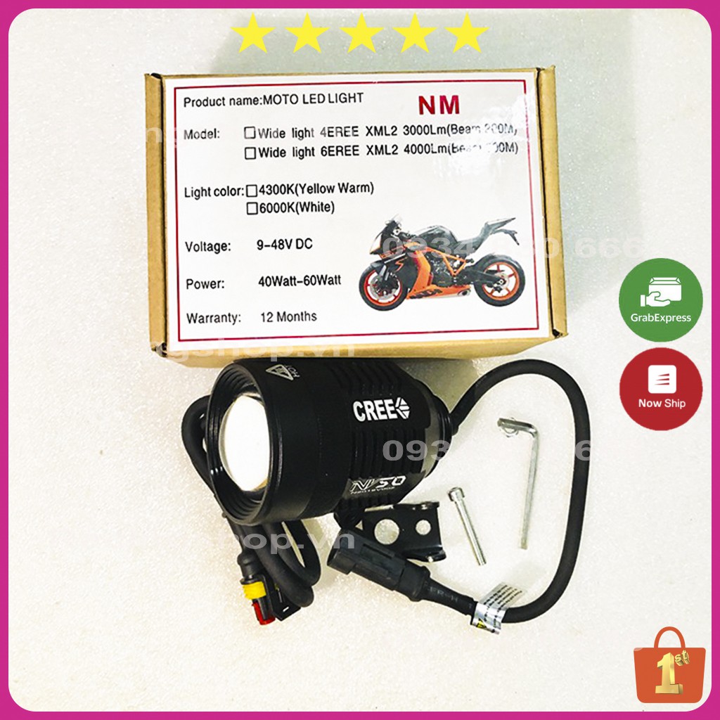 Đèn Trợ Sáng LEDVNRACING Đèn Led Xe Máy NV50 CHIP CREE 👑 Sáng sơn L4X & L6X 👑 CHÍNH HÃNG NPP ĐÈN LED mẫu 2021