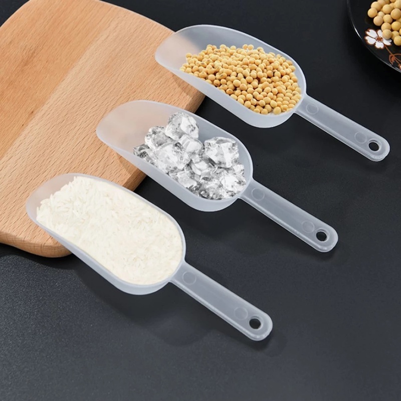 Muỗng nhựa cỡ nhỏ màu trong suốt đo lường thực phẩm đa năng cho nhà bếp