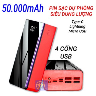 Sạc dự phòng siêu dung lượng 50000mAh 4 cổng USB đa năng