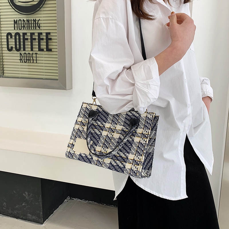 Túi Xách JASMIN NOIR Vải Canvas Dáng Vuông Nhỏ Thiết Kế Đơn Giản Cho Nữ