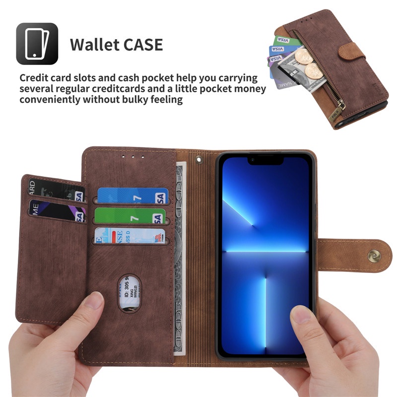 Bao Da Điện Thoại Mềm Dạng Ví Nắp Lật Khóa Từ Tính Hai Màu Có Khóa Cài Cho Samsung M53 M51 M33 M31 M31S M13 M21 M21S M11