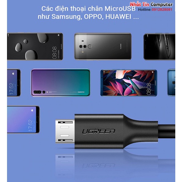 Cáp sạc micro USB dài 1m chính hãng Ugreen 60136 cao cấp