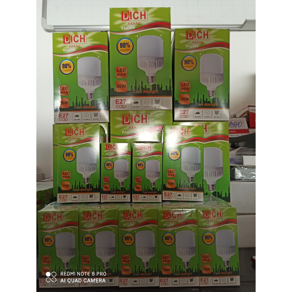 Bóng Đèn Led DICH 15w_20w_30w_40w_50w_60w, Siêu sáng - Siêu tiết kiệm_BẢO HÀNH 2 NĂM | BigBuy360 - bigbuy360.vn