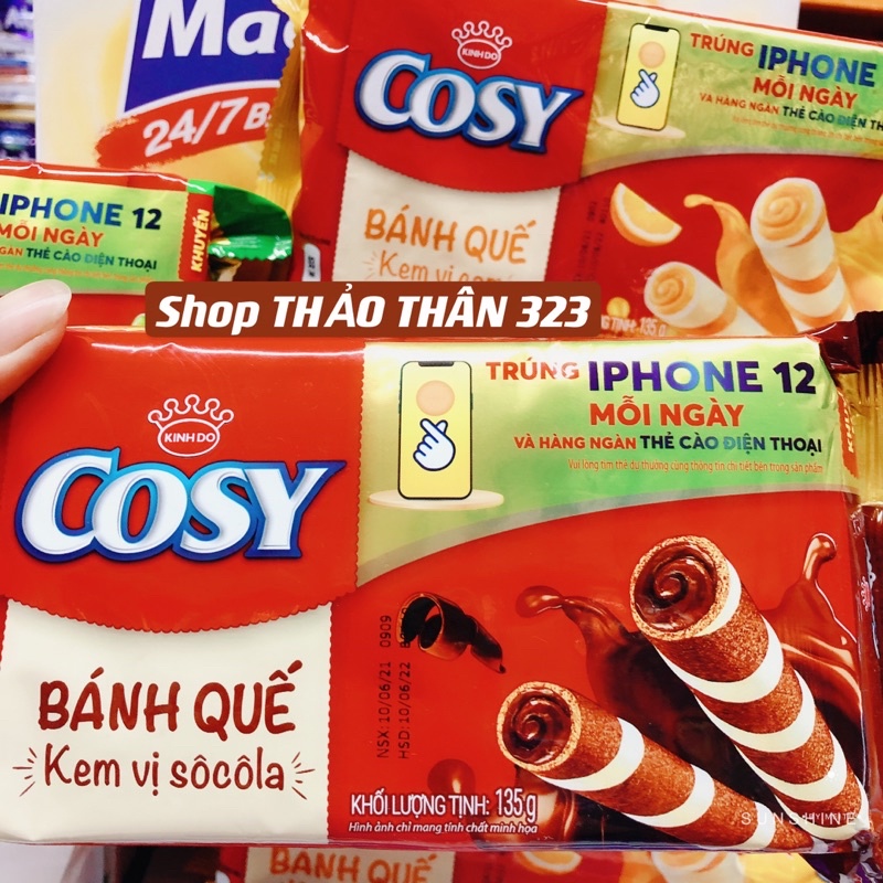 Bánh Quế Cosy Kinh Đô (Vị Dâu, Xoài Xí Muội ,Lá Dứa, Sôcôla