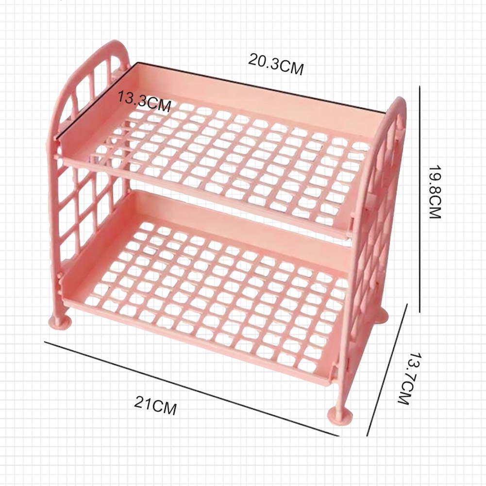 New Ins lưu trữ giá mỹ phẩm trang sức đôi-hai lớp Giá lưu trữ gấp đơn giản Máy tính để bàn nhà phòng tắm kệ lưu trữ Giá Đôi-Hai lớp lưu trữ giá
