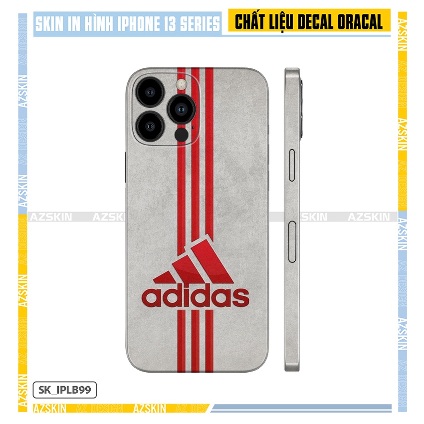 Miếng Dán Skin Adidas Xám 13 Mini - 13 Pro Max |SK_IPLB99| Chất Liệu Nhập Khẩu, In Siêu Nét, Cắt CNC, Dán Lưng Viền Máy