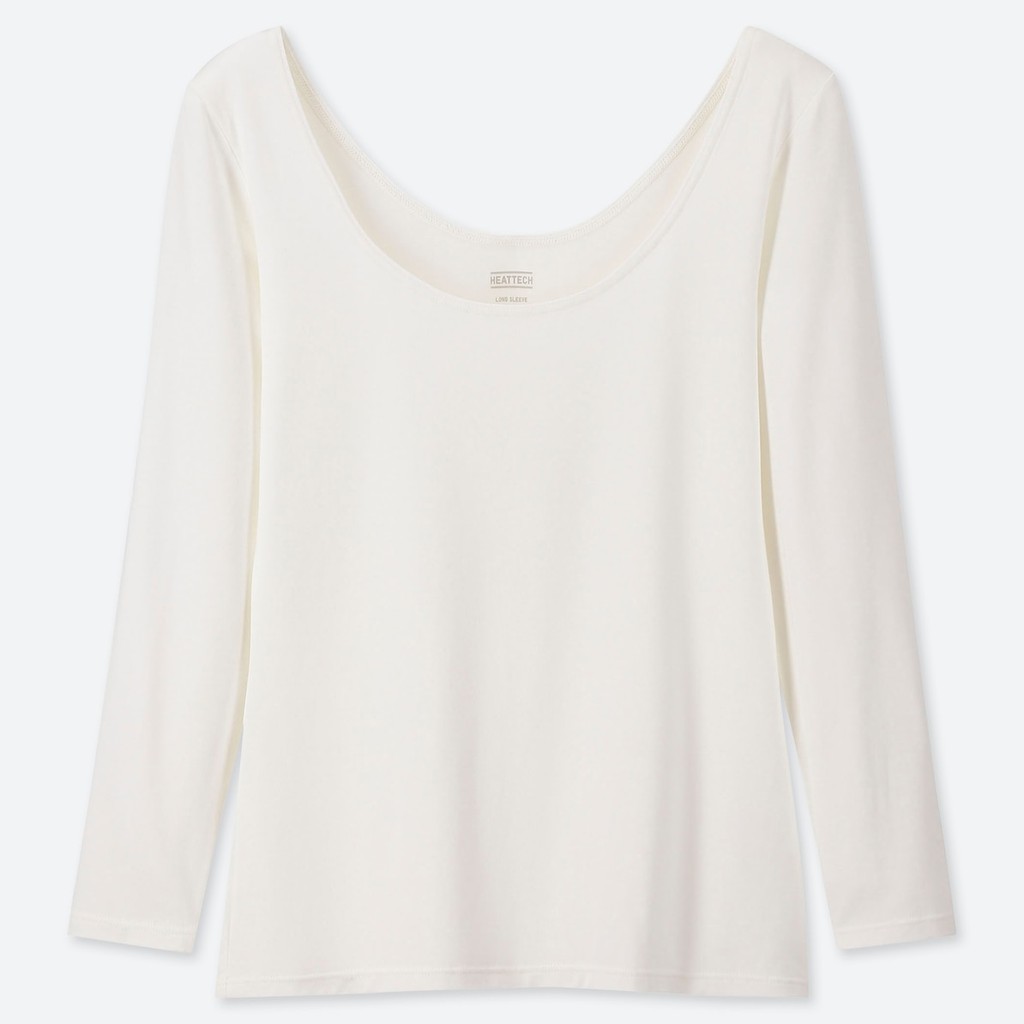 (UNIQLO Nhật chính hãng) Áo giữ nhiệt nữ cổ rộng dài tay - HEATTECH BALLET NECK