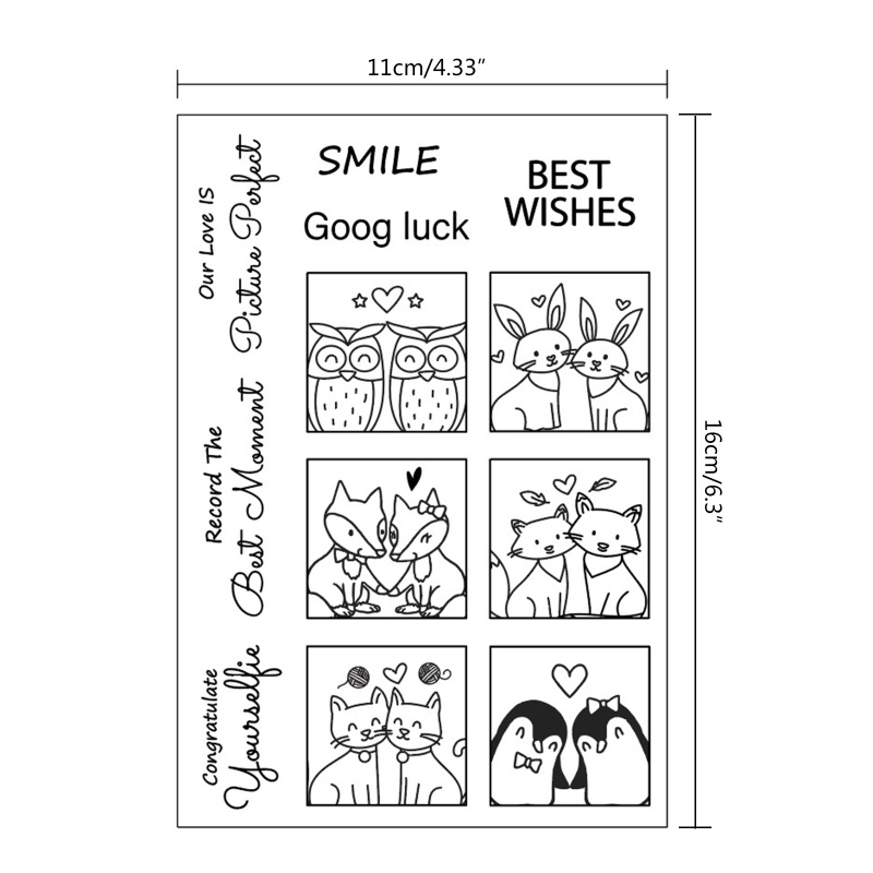 Tem Đóng Dấu Trong Suốt Bằng Silicon Trang Trí Scrapbook