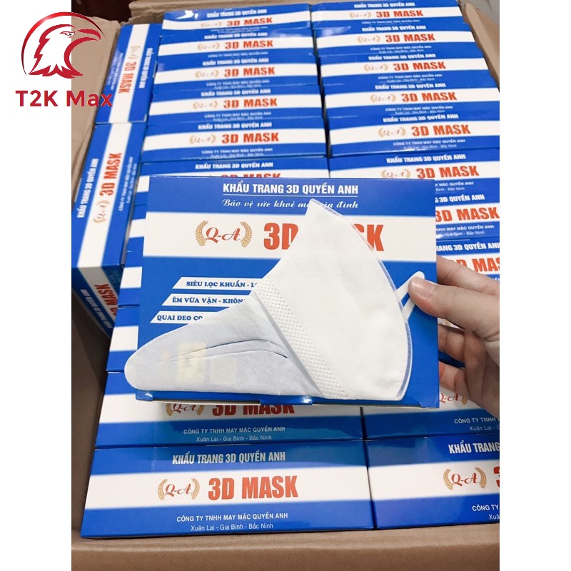 Khẩu trang 3D người lớn hộp 50 cái công nghệ dập nhật bản co giãn 4 chiều thoáng khi lọc mùi ngăn bụi
