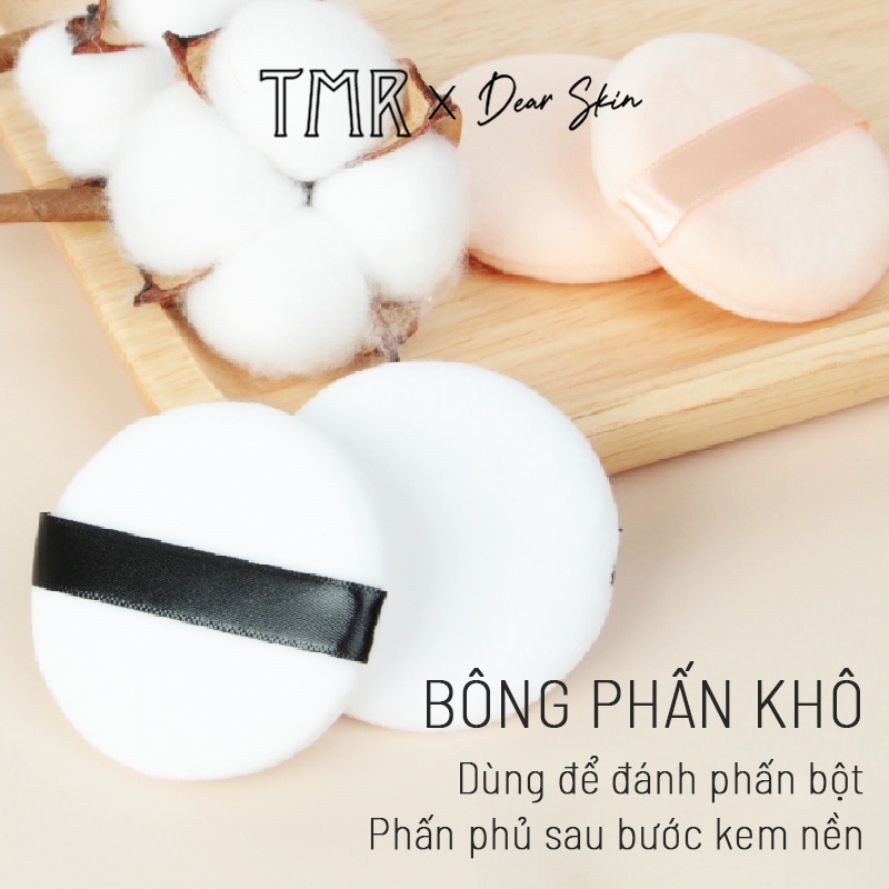 Bông trang điểm TMR chất liệu cotton cao cấp, có đệm khí cực kỳ mềm mại đánh phấn nền/phấn phủ