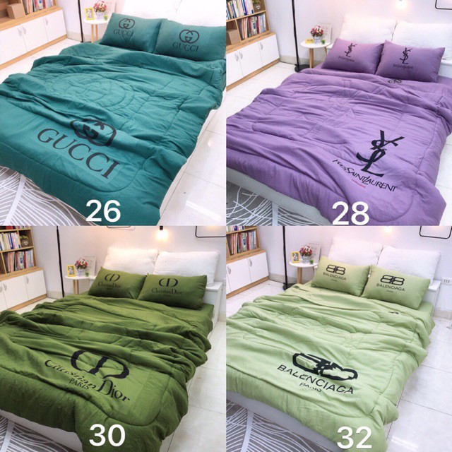 Set chăn ga gối cotton đũi 5 món. Đc chọn mẫu.