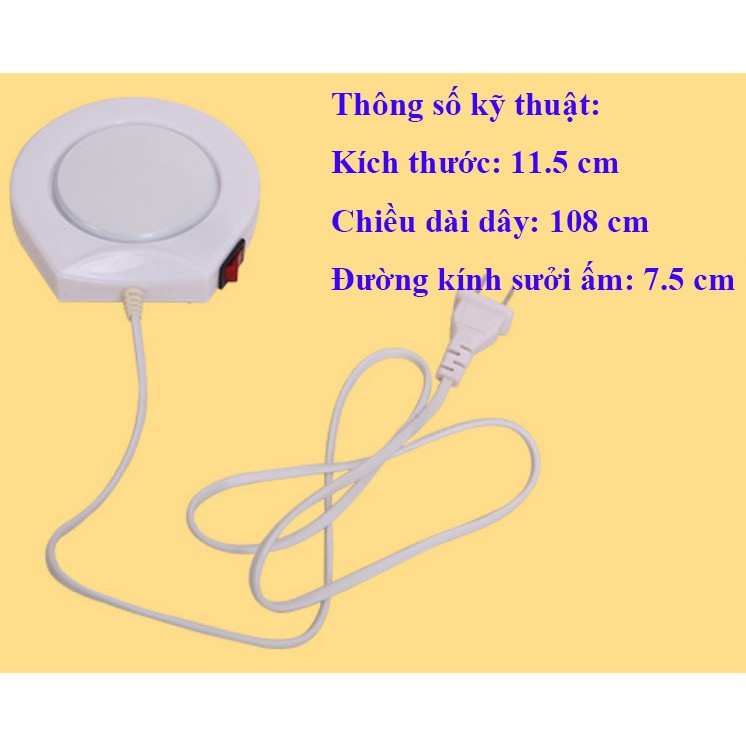 Máy hâm nước pha sữa, trà cà phê, loại chống trượt, công tắc điện, cầm tay gọn nhẹ