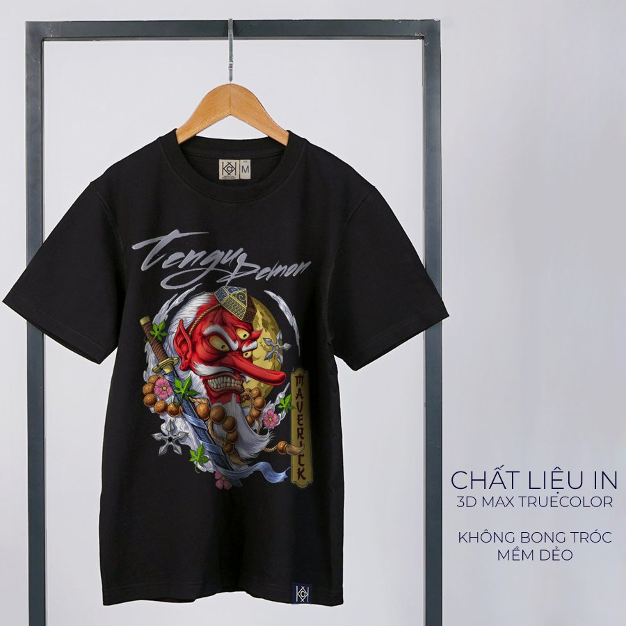 Áo Phông Thun Cotton Phom Rộng In Hình Nhật Bản Japan Demon Tengu Phong Cách Oversize MVR LL3784