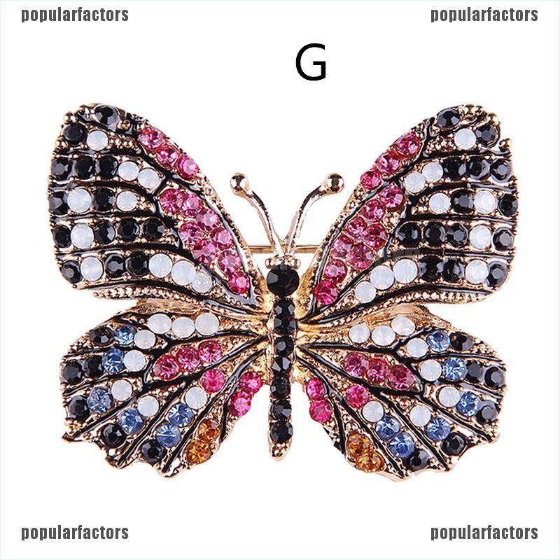 Ghim Cài Áo Hình Bướm Vàng Đính Kim Cương Nhân Tạo Cho Nữ