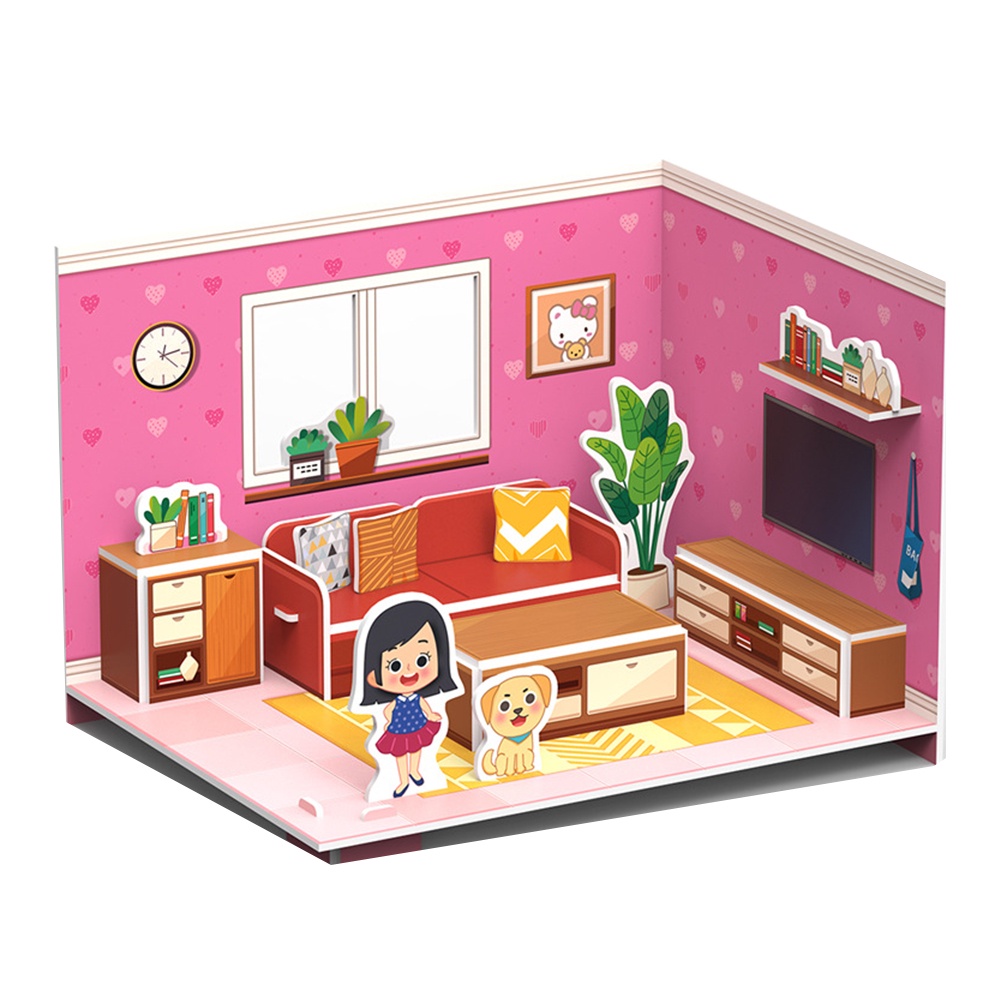 Bộ Đồ Chơi Xếp Hình Ngôi Nhà 3d Diy Độc Đáo Thú Vị Cho Bé