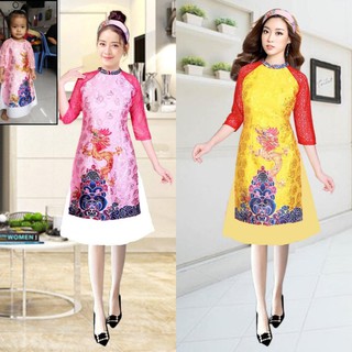 Giá xưởng - áo dài cách tân gấm in 3d