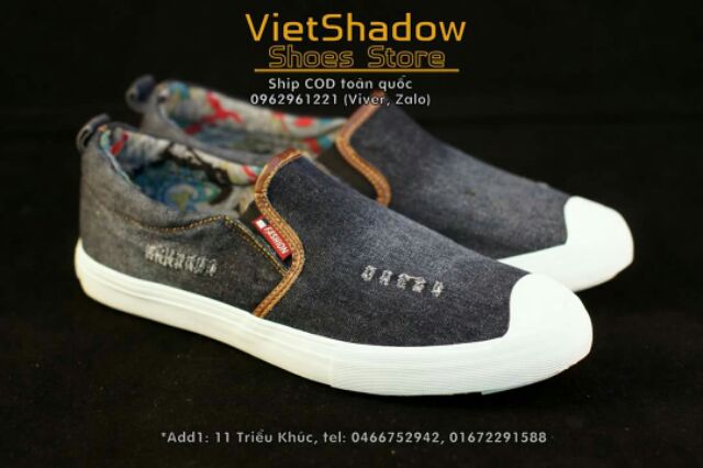 Slip on nam | Giày lười vải bò nam thương hiệu Akatie - Mã SP 72-xanh | BigBuy360 - bigbuy360.vn