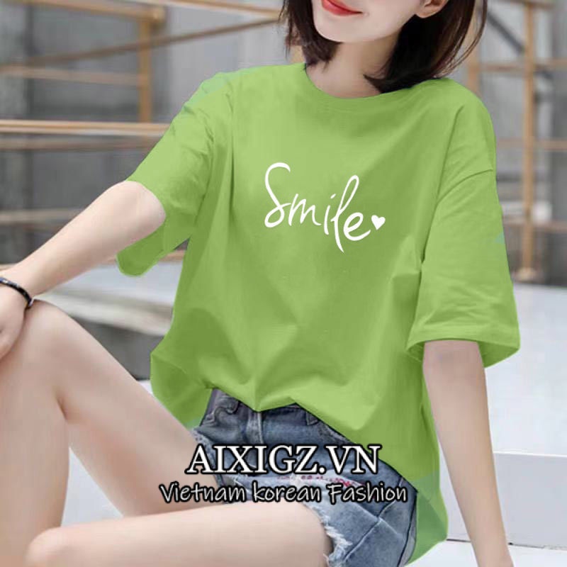 Áo Thun Cotton Cổ Tròn Tay Ngắn Dáng Rộng Phong Cách Hàn Quốc Thời Trang Xuân Hè Dành Cho Nữ 2022