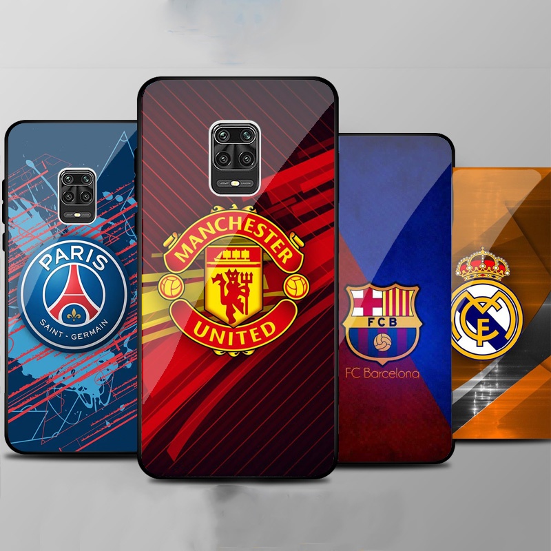 Ốp Lưng XIAOMI REDMI NOTE 9S, NOTE 9 , NOTE 9 PRO mặt kính cường lực cao cấp In hình Câu Lạc Bộ Bóng Đá