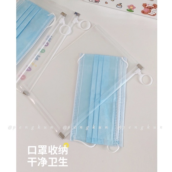 Túi đựng khẩu trang có dây khóa kéo chống thấm nước chống bụi thiết kế nhỏ gọn tiện dụng