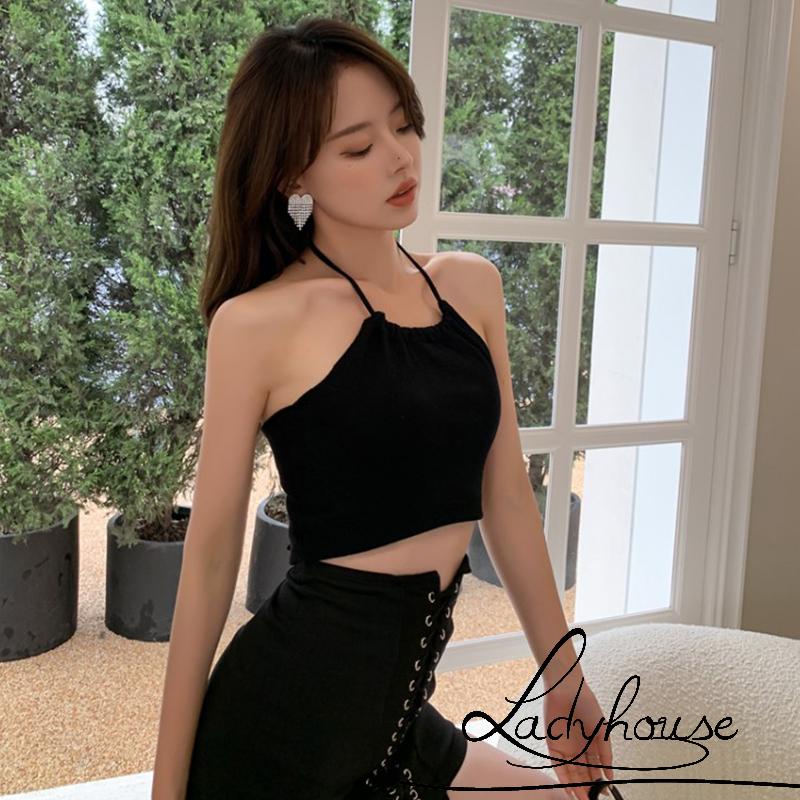 Áo Hai Dây Dáng Ôm Màu Trơn/Trắng/Đen Thời Trang Cho Nữ