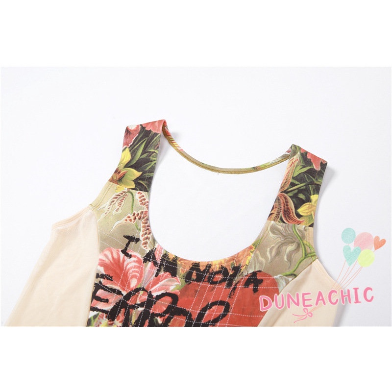 DUNEA Áo Tank Top Dáng Ôm In Họa Tiết Thời Trang Cho Nữ