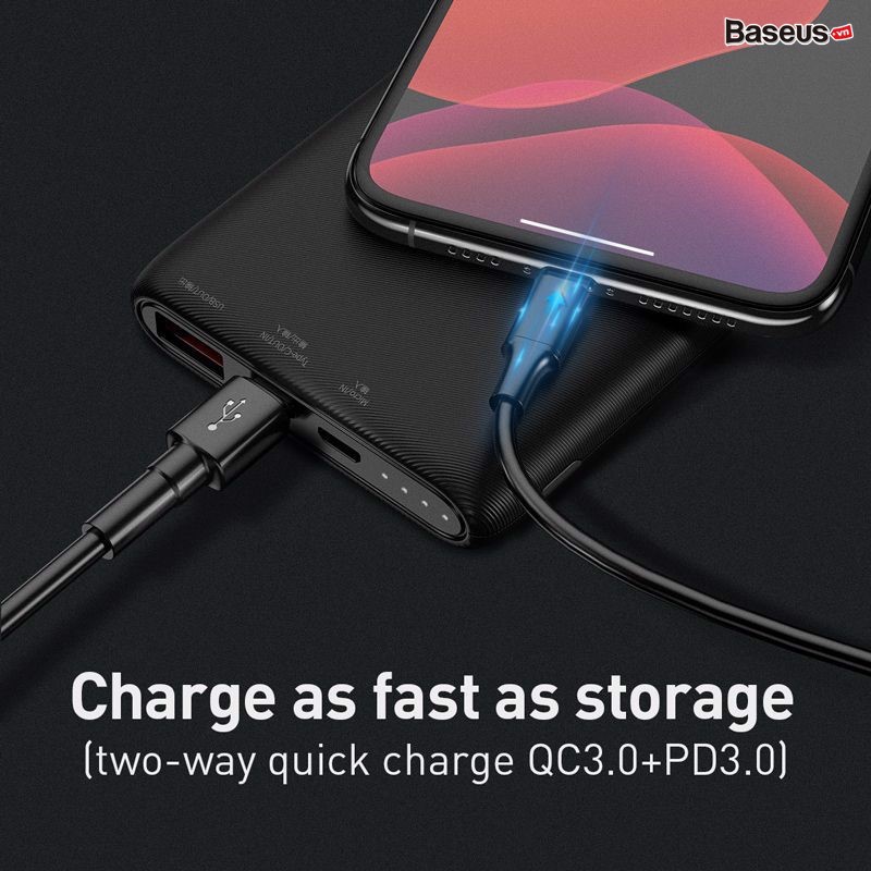 Pin dự phòng Baseus Bipow 10000mAh PD/QC 18W (Powerdelivery / Quick Charge Power Bank )