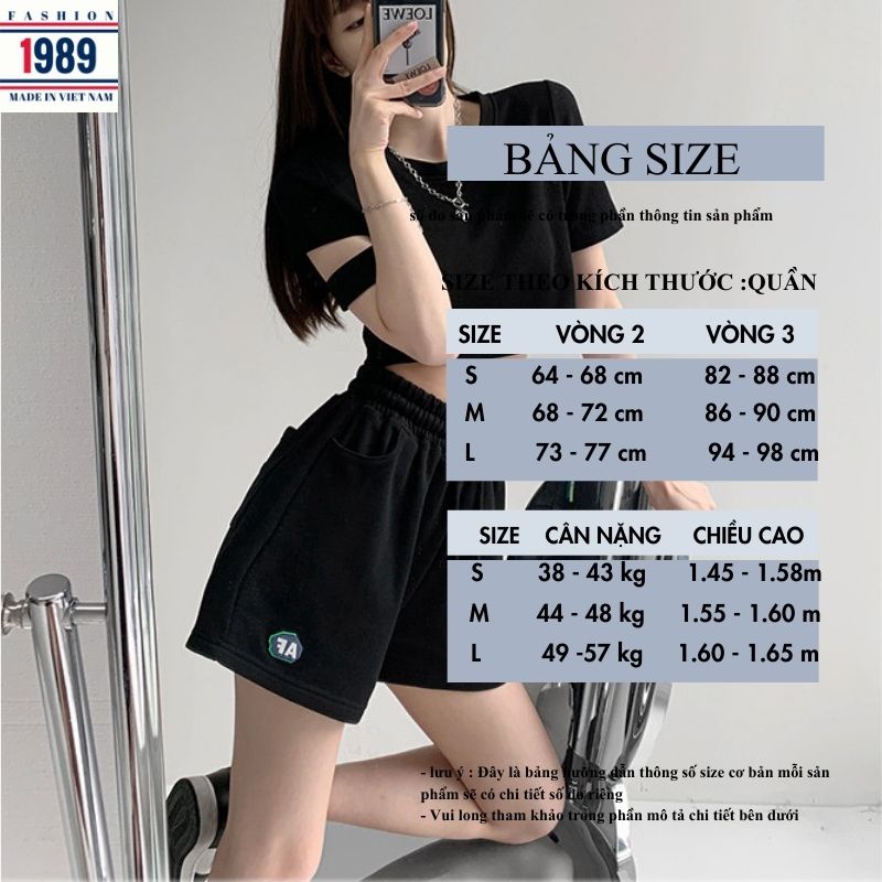 Quần short đùi nữ thể thao FA -cạp chun chất cottong ulzzang -PHƯƠNG VŨ 1989