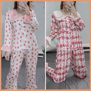 Bộ Pyjama Tay Dài Tiểu Thư Xinh Xắn Chất Lụa Latin Sam Luxury - Awi Sleepwear