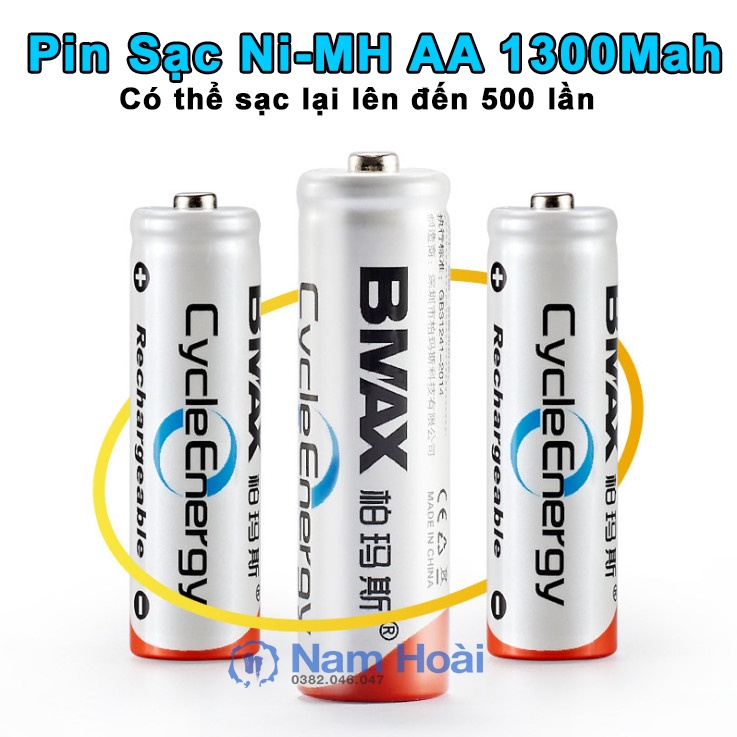 Pin sạc BMAX AA 1.2V 1300mAh 3600mAh đồ chơi điện điều khiển từ xa Pin AA Ni-MH