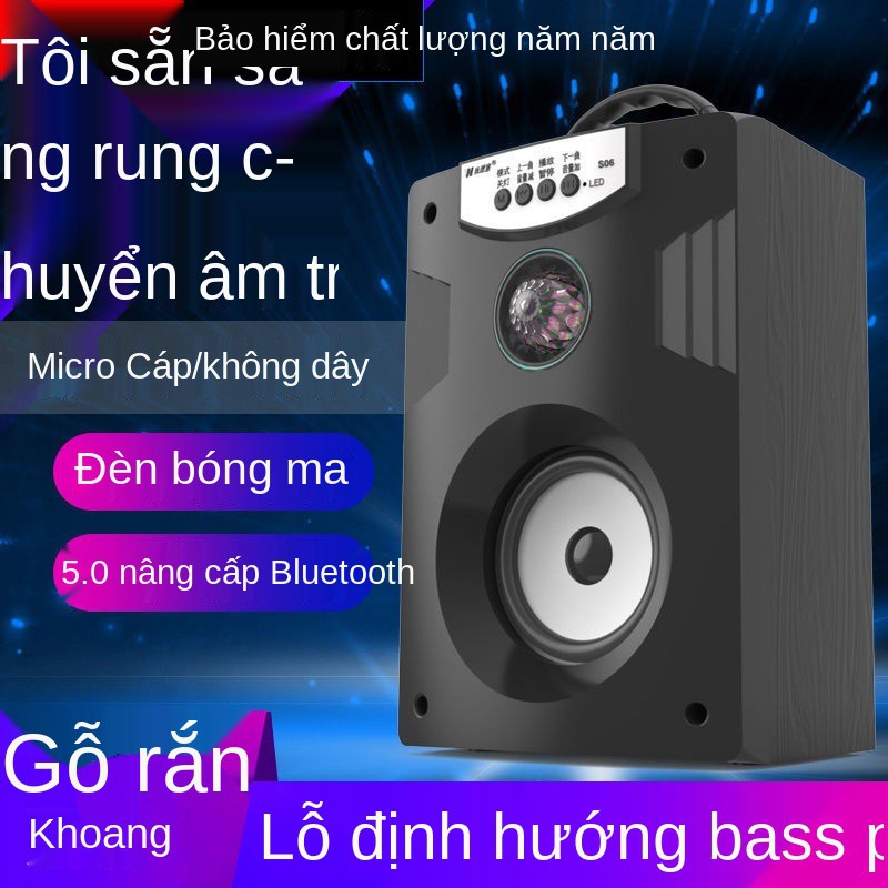 Loa bluetooth vuông dance card âm lượng cao thanh Điện thoại di động gia đình máy tính nhỏ đài phát ngoài trời