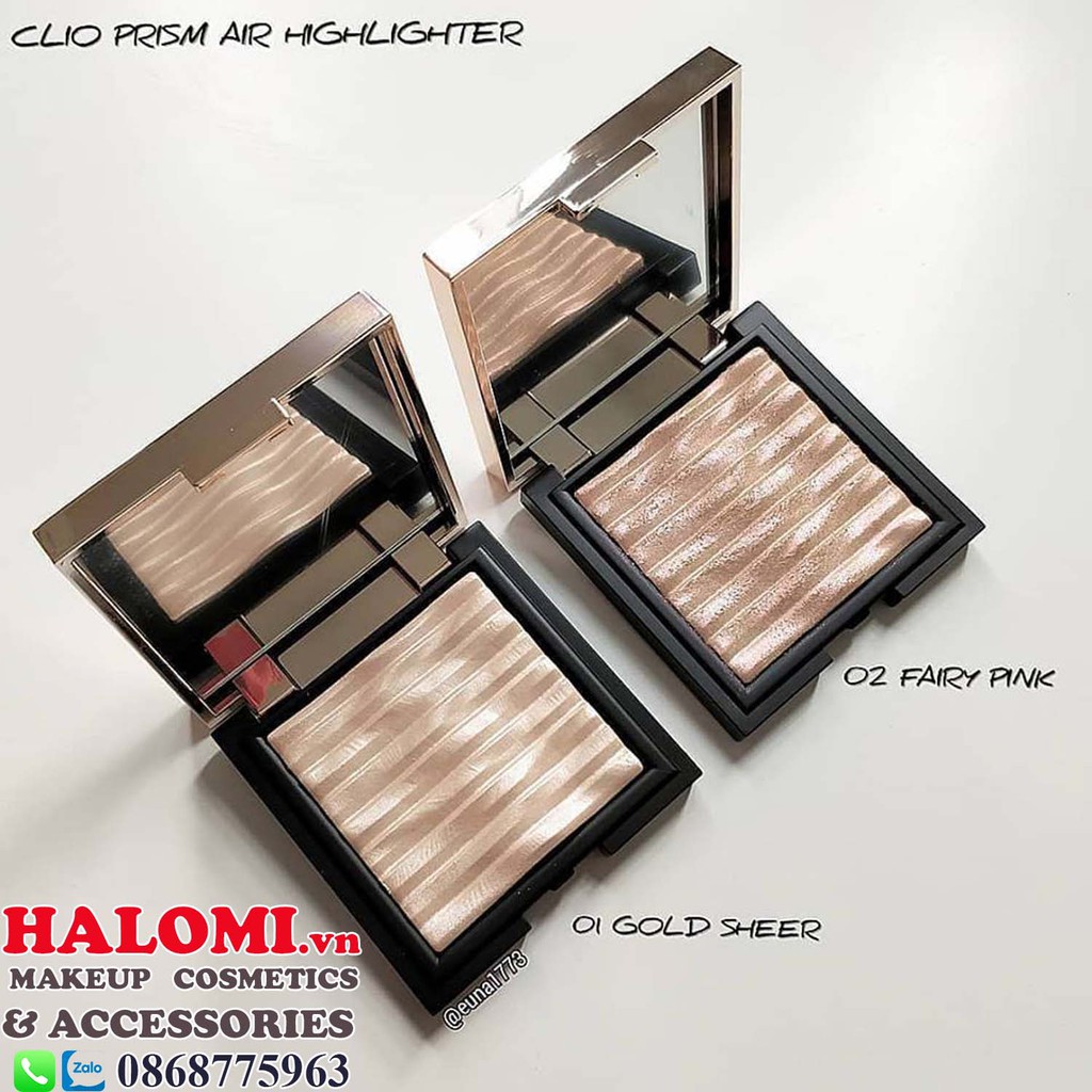 Phấn bắt sáng highlight Clio Prism Air Highlighter 7g Siêu Mịn Lên Tone Chuẩn Màu Chính Hãng