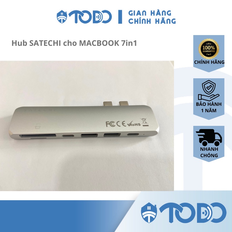 Bộ Hub chuyển đổi đa năng SATECHI cao cấp cho MACBOOK 7in1 chính hãng, bảo hành 1 năm