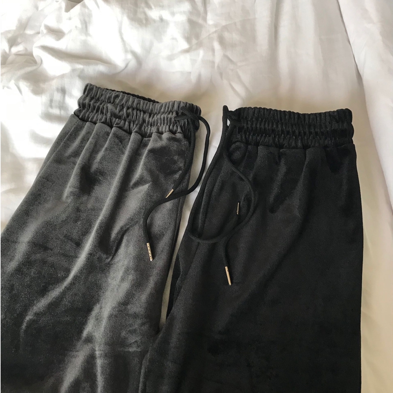 Xiaozhainv Quần ống rộng lưng cao màu trơn thời trang | BigBuy360 - bigbuy360.vn