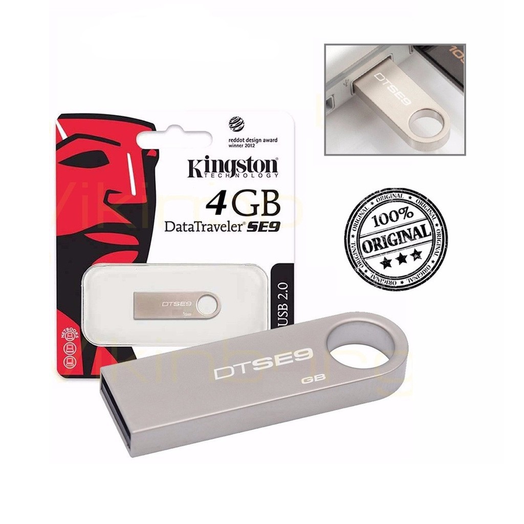 Usb Kingston 64gb/32gb/16gb/8gb/4gb/2gb SE9 2.0, thiết kế nhỏ gọn, vỏ kim loại chống nước