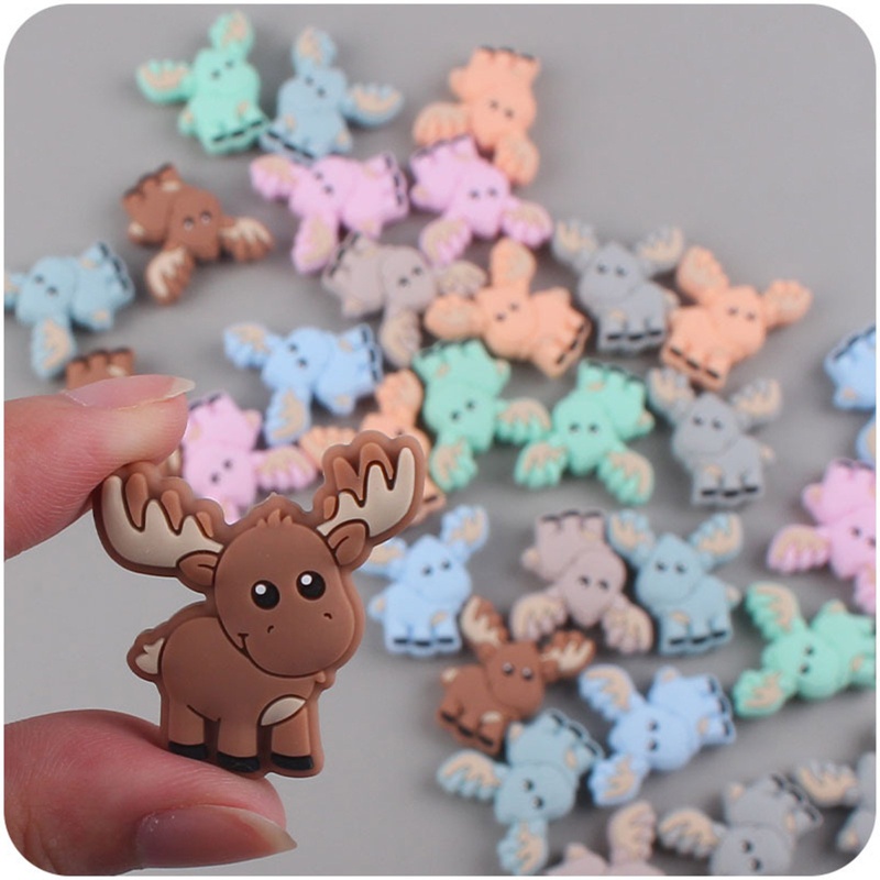 Đồ Chơi Ngậm Nướu Hình Động Vật Bằng Silicone Phối Chuỗi Hạt Độc Đáo DIY