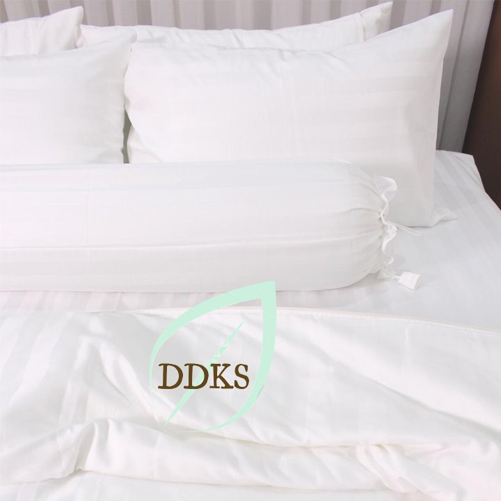 Vỏ gối màu trắng cho khách sạn chất liệu cotton cvc 3F cao cấp kích thước: [ 40 x 60, 50 x 70, 35 x100 45 x 65 ]