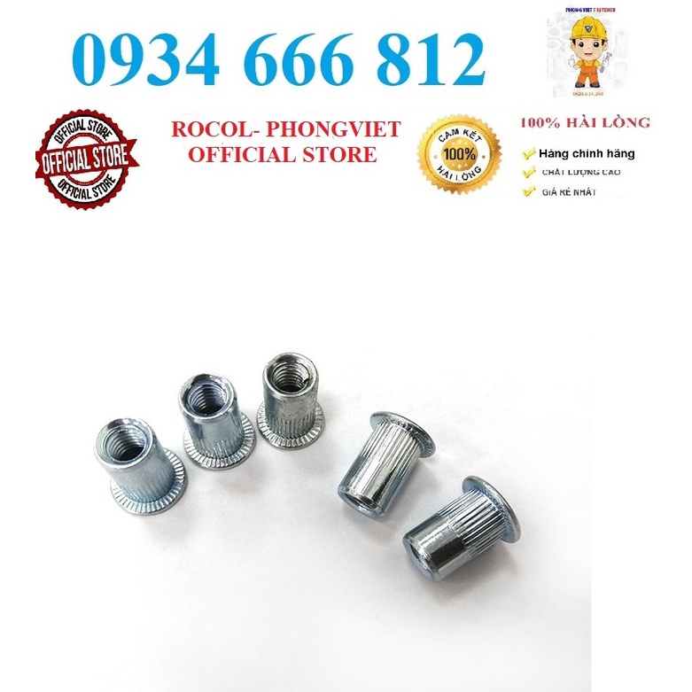 Combo 50c Ốc tán rút M8 thép mạ