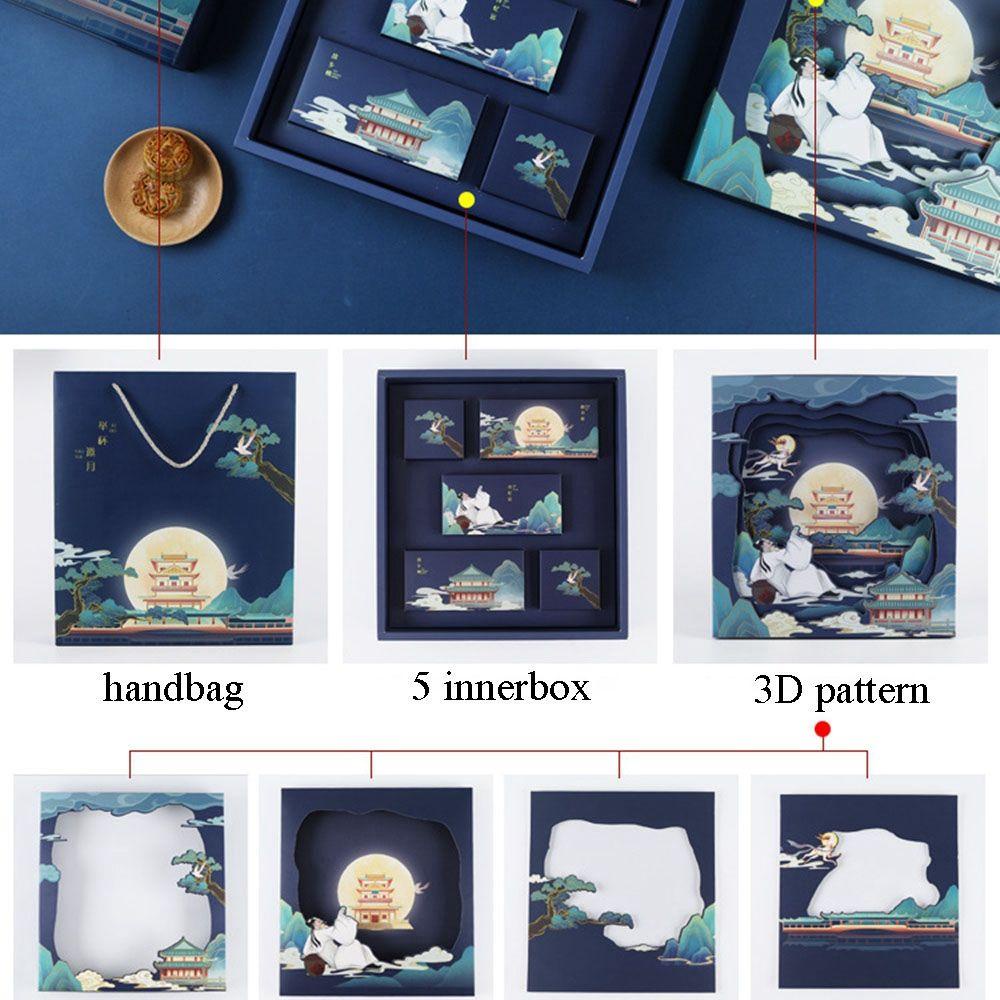 Hộp Đựng Bánh Quy Hiệu Ứng 3D Sang Trọng Phong Cách Trung Hoa