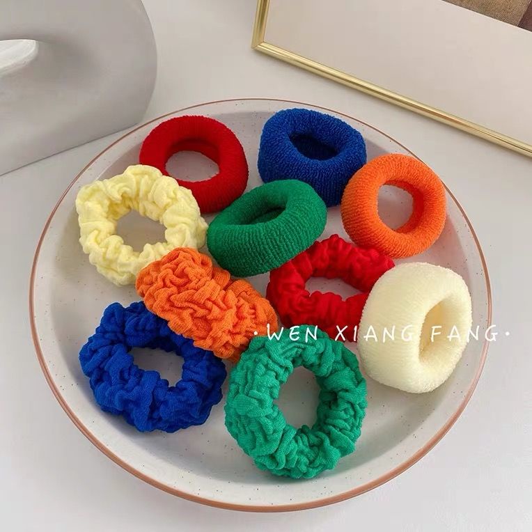 Set 5 dây buộc tóc cao su màu sắc ngọt ngào phong cách Hàn Quốc cho nữ