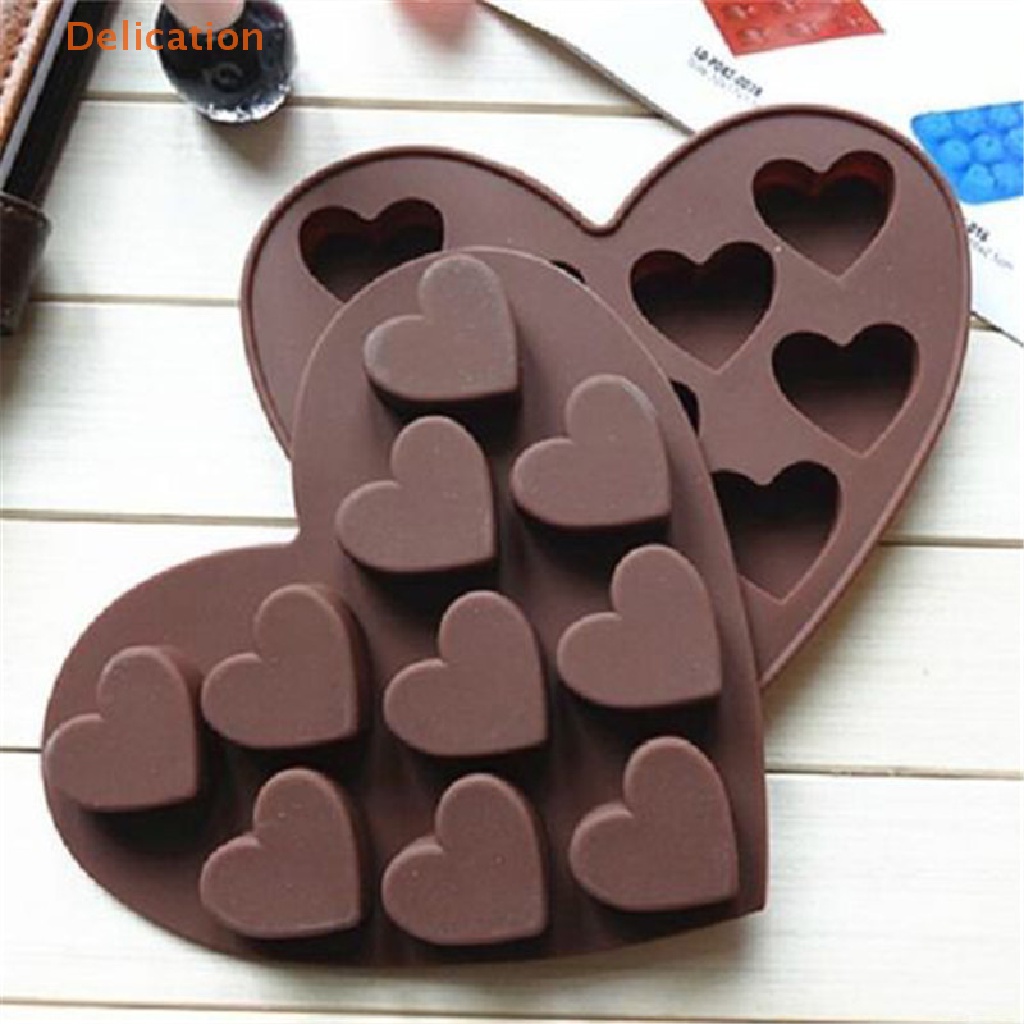 Khuôn Silicone Làm Bánh / Xà Phòng / Sô Cô La Hình Trái Tim DIY