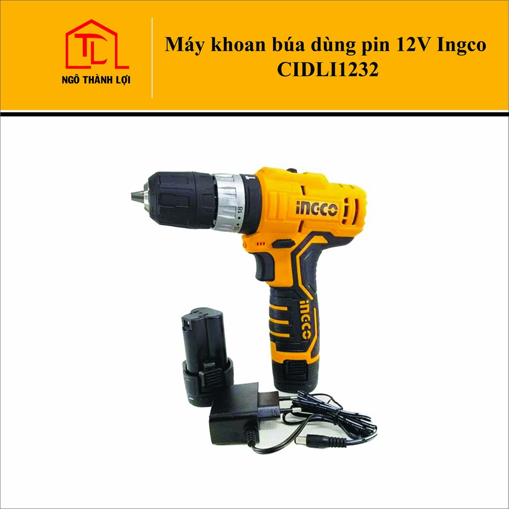 Máy khoan búa dùng pin Lithum-ion 12V-10mm Ingco CIDLI1232 có bán tại Ngô Thành Lợi