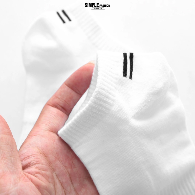 Tất Trơn Unisex Cổ Ngắn Len Tăm SIMPLE Vintage Hàn Quốc 3 màu ( 1 Đôi )