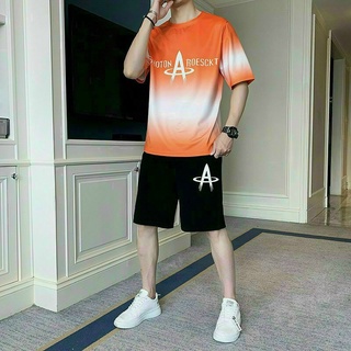 Đồ Bộ Mặc Nhà Dạo Phố Chất Thun Lạnh In 3D Loang Chữ A Không Lem Màu - Shop3nunisex