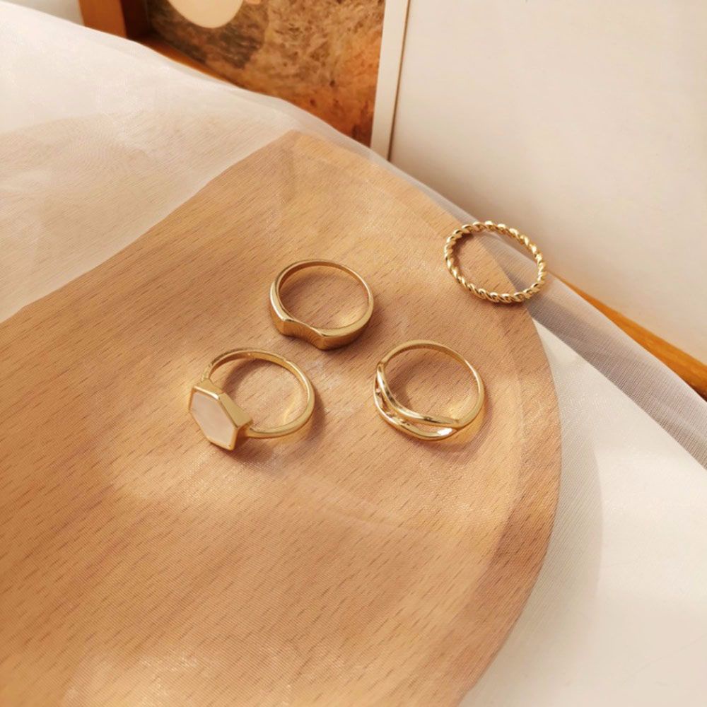 Set 4 Nhẫn Đeo Khớp Ngón Tay Thời Trang Hàn Quốc Cho Nữ