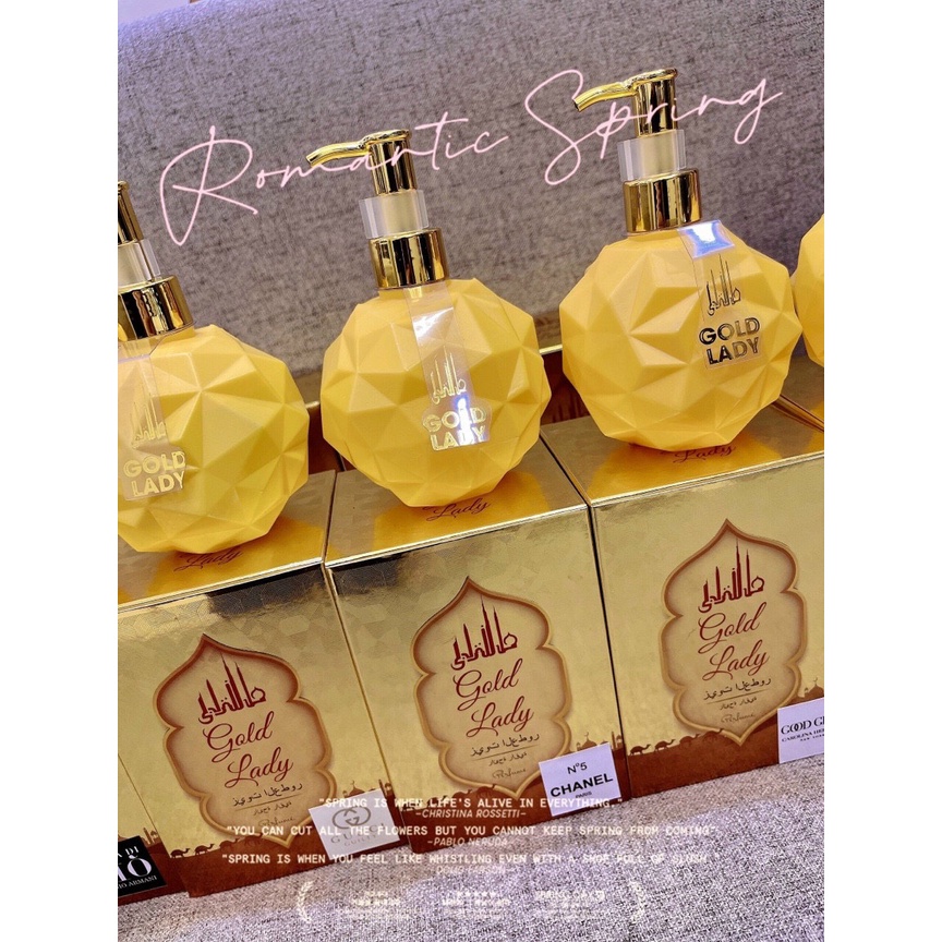 Sữa tắm hương nước hoa DuBai Gold Lady Luxury 300ml - Trắng sáng và mịn da lưu hương quyến rũ siêu phẩm 2021