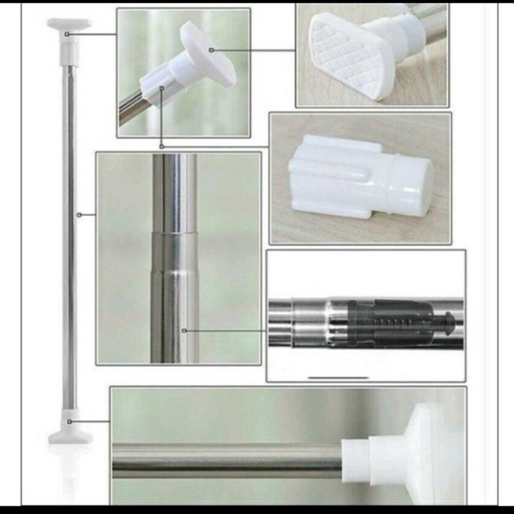 Thanh treo đa năng inox không cần khoan tường treo rèm treo quần áo chắc chắn
